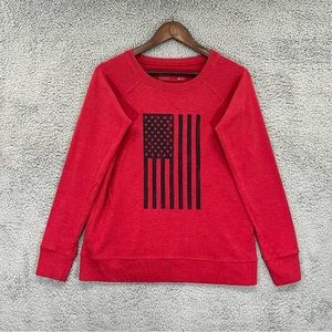 Eddie Bauer T-Shirt Legend Wash American Flag Red Women Size Small